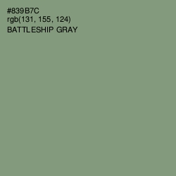 #839B7C - Battleship Gray Color Image