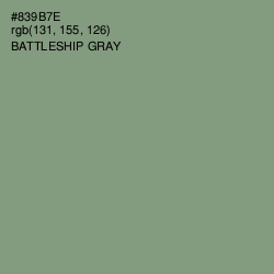 #839B7E - Battleship Gray Color Image