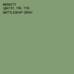 #839C71 - Battleship Gray Color Image