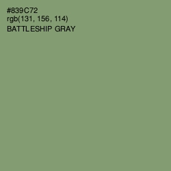 #839C72 - Battleship Gray Color Image