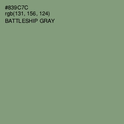 #839C7C - Battleship Gray Color Image