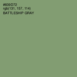 #839D72 - Battleship Gray Color Image