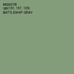 #839D7B - Battleship Gray Color Image