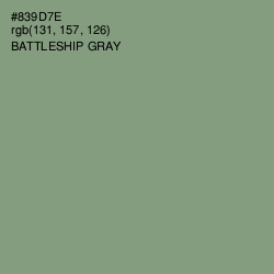 #839D7E - Battleship Gray Color Image