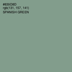 #839D8D - Spanish Green Color Image