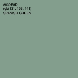 #839E8D - Spanish Green Color Image