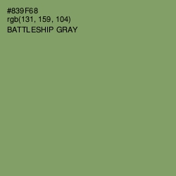 #839F68 - Battleship Gray Color Image