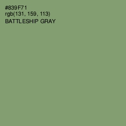 #839F71 - Battleship Gray Color Image