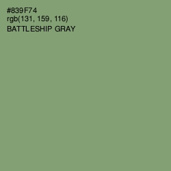 #839F74 - Battleship Gray Color Image