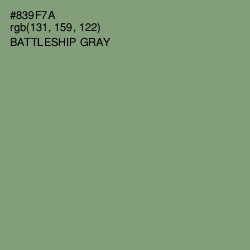 #839F7A - Battleship Gray Color Image