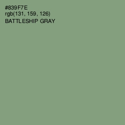 #839F7E - Battleship Gray Color Image