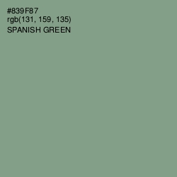 #839F87 - Spanish Green Color Image