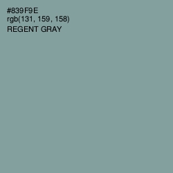 #839F9E - Regent Gray Color Image