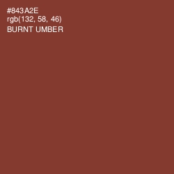 #843A2E - Burnt Umber Color Image