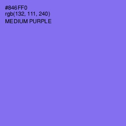 #846FF0 - Medium Purple Color Image