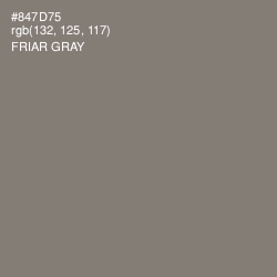 #847D75 - Friar Gray Color Image