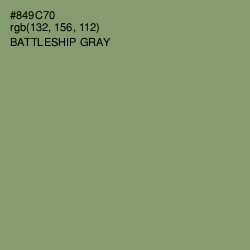 #849C70 - Battleship Gray Color Image