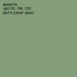 #849E7A - Battleship Gray Color Image