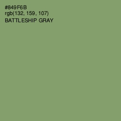 #849F6B - Battleship Gray Color Image