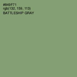 #849F71 - Battleship Gray Color Image