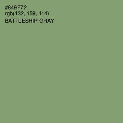 #849F72 - Battleship Gray Color Image