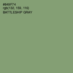 #849F74 - Battleship Gray Color Image