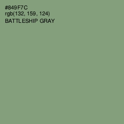 #849F7C - Battleship Gray Color Image