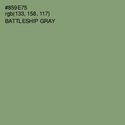 #859E75 - Battleship Gray Color Image