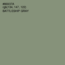 #86937A - Battleship Gray Color Image