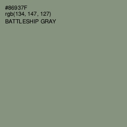 #86937F - Battleship Gray Color Image