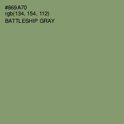 #869A70 - Battleship Gray Color Image