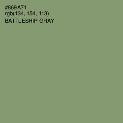 #869A71 - Battleship Gray Color Image