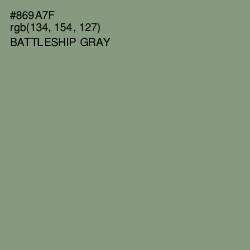 #869A7F - Battleship Gray Color Image