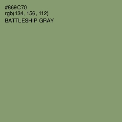 #869C70 - Battleship Gray Color Image