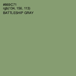 #869C71 - Battleship Gray Color Image