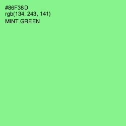 #86F38D - Mint Green Color Image