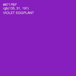 #871FBF - Violet Eggplant Color Image