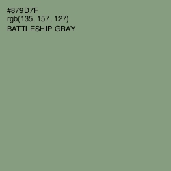 #879D7F - Battleship Gray Color Image