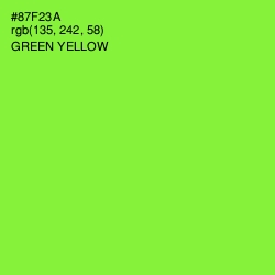 #87F23A - Green Yellow Color Image