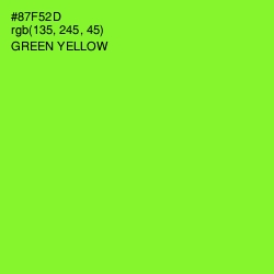 #87F52D - Green Yellow Color Image