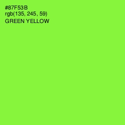 #87F53B - Green Yellow Color Image
