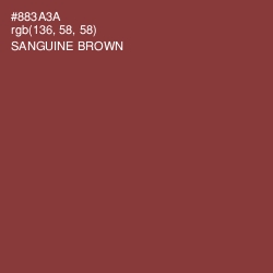 #883A3A - Sanguine Brown Color Image