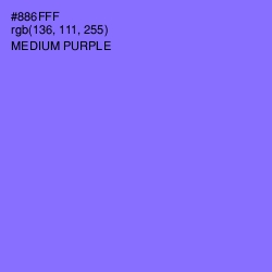 #886FFF - Medium Purple Color Image