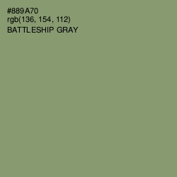 #889A70 - Battleship Gray Color Image