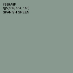 #889A8F - Spanish Green Color Image
