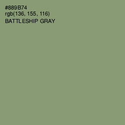 #889B74 - Battleship Gray Color Image