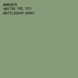 #889B79 - Battleship Gray Color Image