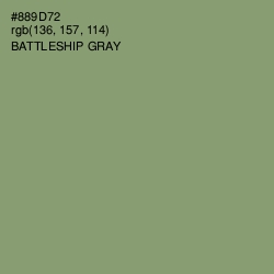 #889D72 - Battleship Gray Color Image