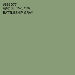 #889D77 - Battleship Gray Color Image