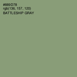 #889D78 - Battleship Gray Color Image